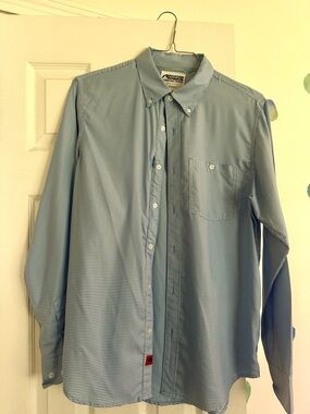 Mountain Khaki Light Blue Micro-Check Button-Down  Shirt